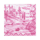 Caspari Tuscan Toile Paper Luncheon Napkins in Berry - 20 Per Package 15771L
