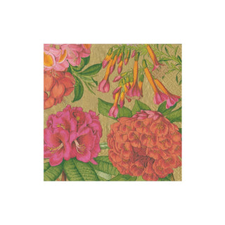 Caspari Jefferson's Garden Study Boxed Paper Cocktail Napkins in Gold - 40 Per Box 15791B
