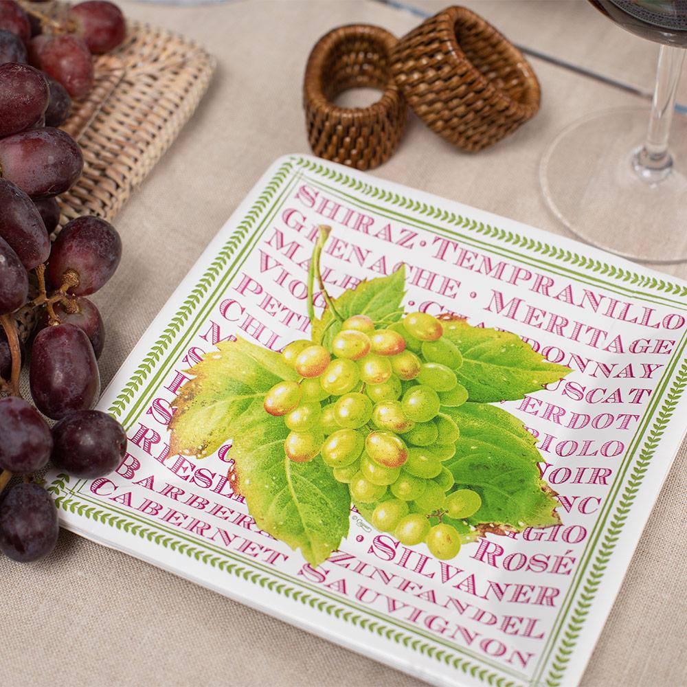 Caspari Vintages Square Paper Salad & Dessert Plates - 8 Per Package 15800SP