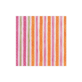 Caspari Carmen Stripe Boxed Paper Cocktail Napkins in Fuchsia - 40 Per Box 15820B