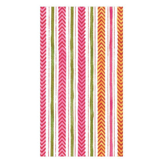 Caspari Carmen Stripe Paper Guest Towel Napkins in Fuchsia - 15 Per Package 15820G