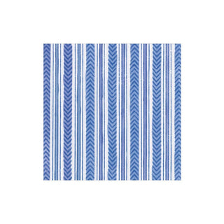 Caspari Carmen Stripe Boxed Paper Cocktail Napkins in Blue - 40 Per Box 15821B