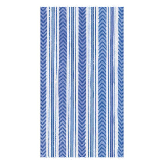 Caspari Carmen Stripe Paper Guest Towel Napkins in Blue - 15 Per Package 15821G