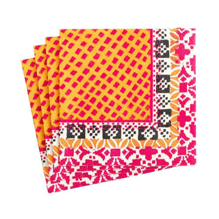 Caspari Frida Boxed Paper Cocktail Napkins in Black & White - 40 Per Box 15841B