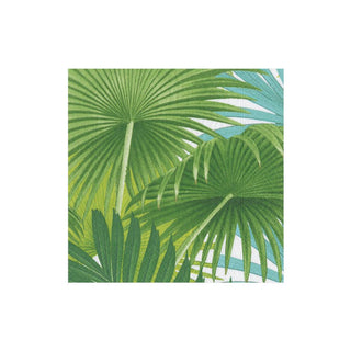 Caspari Palm Fronds Boxed Paper Cocktail Napkins in White - 40 Per Box 15860B
