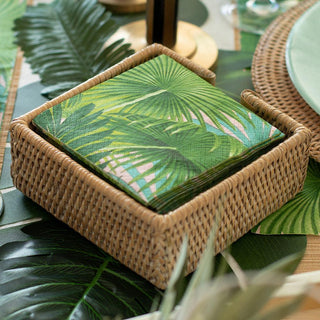 Caspari Palm Fronds Boxed Paper Cocktail Napkins in Sunset - 40 Per Box 15861B