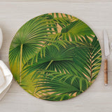 Caspari Palm Fronds Round Lacquer Placemat in Gold - 1 Each 15862LQPMRND