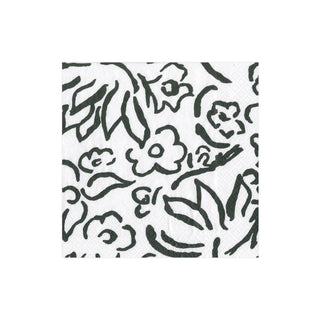 Caspari Matisse Paper Cocktail Napkins in Black - 20 Per Package 15900C