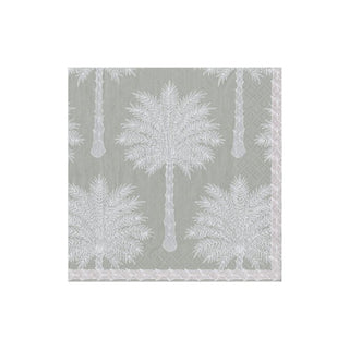 Caspari Grand Palms Boxed Paper Cocktail Napkins in Grey - 40 Per Box 15930B