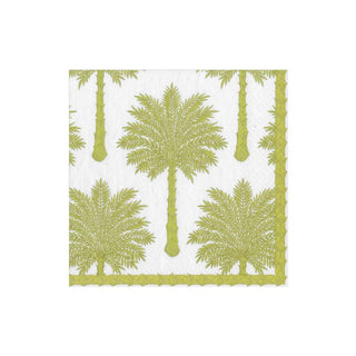 Caspari Grand Palms Boxed Paper Cocktail Napkins in Green - 40 Per Box 15931B