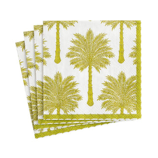 Caspari Grand Palms Boxed Paper Cocktail Napkins in Green - 40 Per Box 15931B