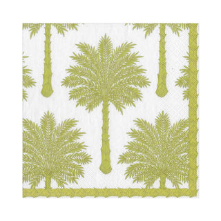 Caspari Grand Palms Paper Luncheon Napkins in Green - 20 Per Package 15931L