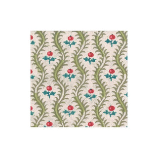 Caspari Domino Paper Holly Paper Cocktail Napkins - 20 Per Package 16010C