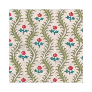 Caspari Domino Paper Holly Paper Luncheon Napkins - 20 Per Package 16010L