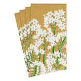 Caspari Paperwhites Paper Guest Towel Napkins in Gold - 15 Per Package 16030G
