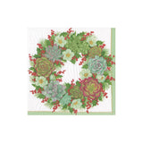 Caspari Succulent Wreath Paper Cocktail Napkins - 20 Per Package 16080C