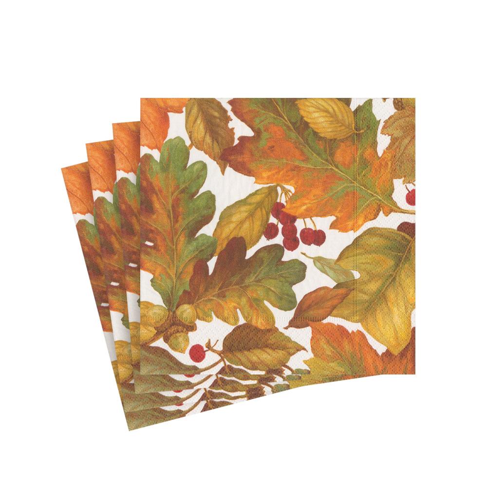 Caspari Autumn Leaves II Paper Cocktail Napkins - 20 Per Package 16260C