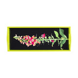 Caspari Foxglove Lacquer Bar Tray in Fuchsia & Black - 1 Each 16322LQBAR
