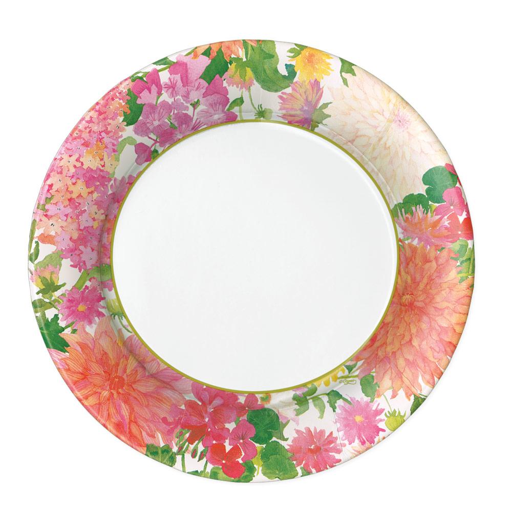 Caspari Summer Blooms Paper Dinner Plates - 8 Per Package 16390DP