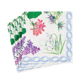 Caspari Mary Delany Flower Mosaics Paper Cocktail Napkins in White - 20 Per Package 16410C