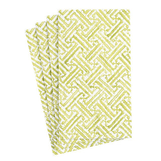 Caspari Fretwork Paper Guest Towel Napkins in Moss Green - 15 Per Package 16451G