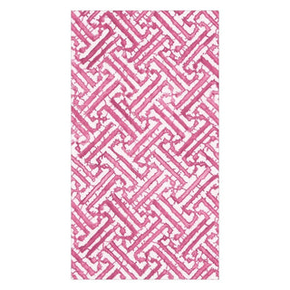 Caspari Fretwork Paper Guest Towel Napkins in Fuchsia - 15 Per Package 16453G