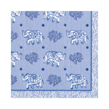 Caspari Batik Elephants Paper Luncheon Napkins in Blue - 20 Per Package 16461L