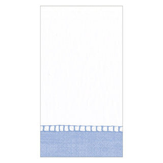 Caspari Linen Border Paper Guest Towel Napkins in Light Blue - 15 Per Package 16511G
