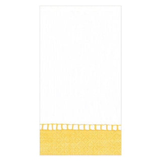 Caspari Linen Border Paper Guest Towel Napkins in Yellow - 15 Per Package 16512G