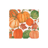 Caspari Pumpkin Field Paper Cocktail Napkins in White - 20 Per Package 16550C