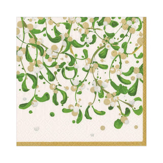 Caspari Modern Mistletoe Paper Luncheon Napkins - 20 Per Package 16680L
