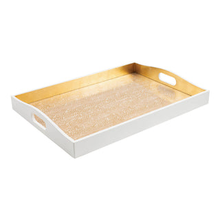 Pebble Lacquer Large Rectangle Tray in Gold - 1 Each