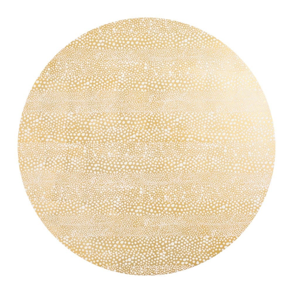 Caspari Pebble Round Lacquer Placemat in Gold - 1 Each 16790LQPMRND