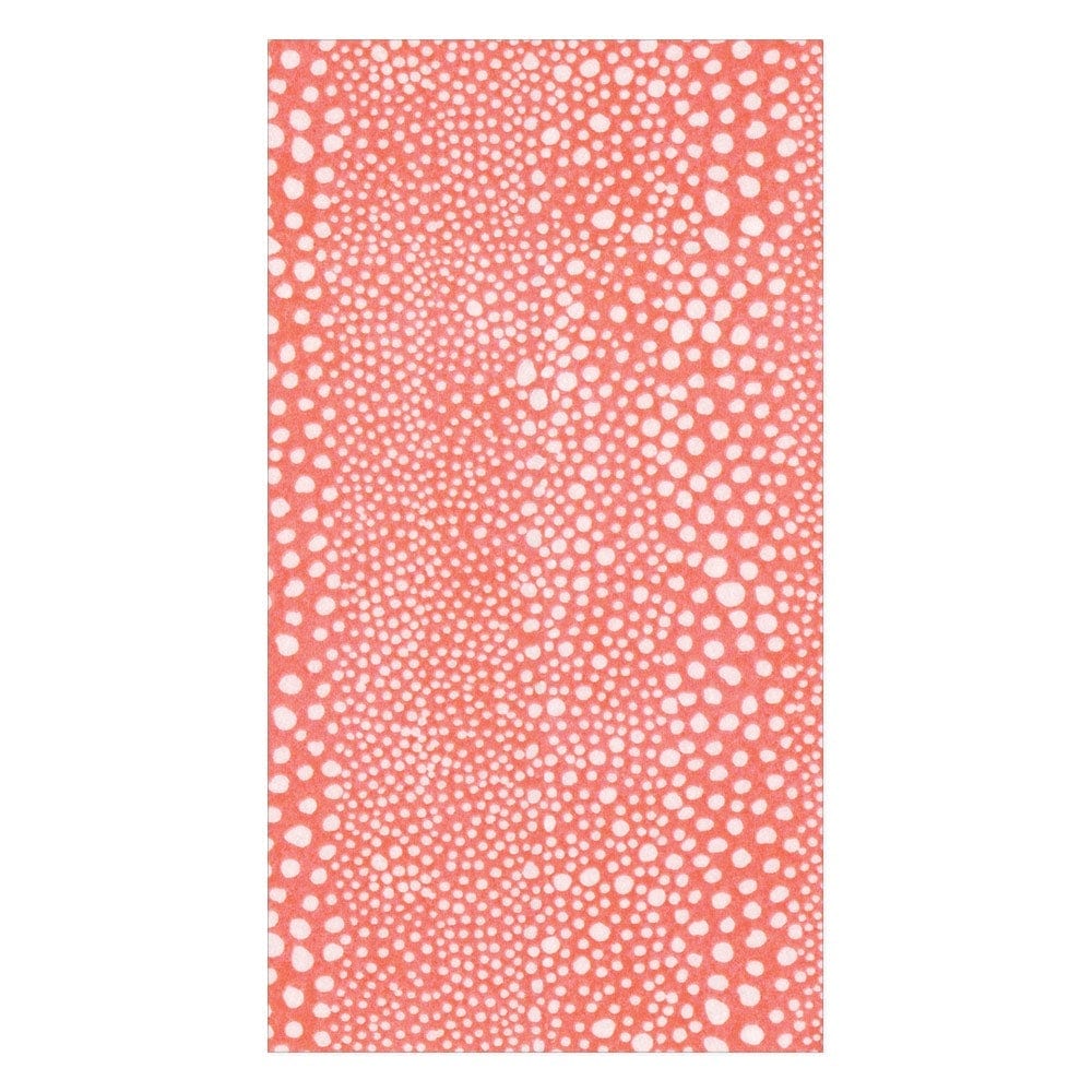 Caspari Pebble Paper Linen Guest Towels Napkins in Coral - 12 Per Package 16793GG