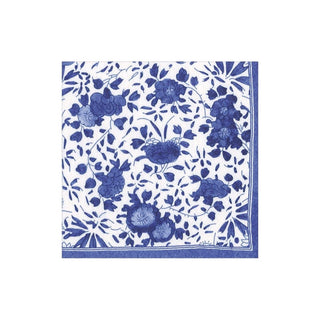 Caspari Delft Boxed Paper Cocktail Napkins in Blue - 40 Per Box 16830B