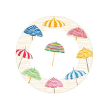 Caspari Beach Umbrellas Paper Salad & Dessert Plates - 8 Per Package 16910SP