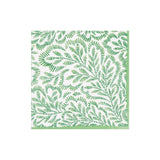 Caspari Block Print Leaves Paper Cocktail Napkins in Green - 20 Per Package 16981C