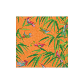 Caspari Birds in Paradise Boxed Paper Cocktail Napkins in Orange - 40 Per Box 16992B