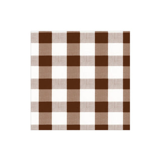Gingham Paper Cocktail Napkins in Chocolate - 20 Per Package 17074C
