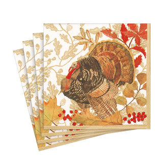 Woodland Turkey Paper Luncheon Napkins - 20 Per Package 17110L