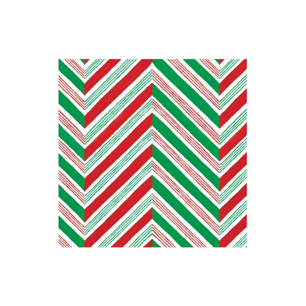 Candy Cane Stripes Paper Cocktail Napkins - 20 Per Package 17130C