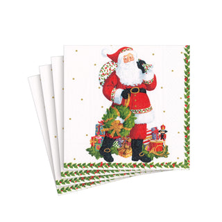 Jolly St. Nick Paper Cocktail Napkins - 20 Per Package 17180C