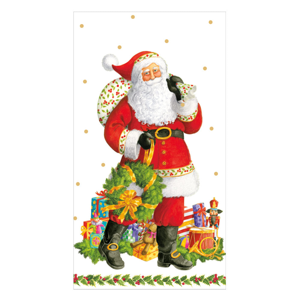 Jolly St. Nick Paper Guest Towel Napkins - 15 Per Package 17180G