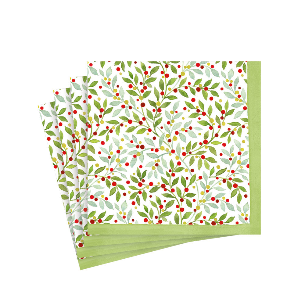 Twining Greenery Paper Cocktail Napkins - 20 Per Package 17220C