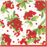 Christmas Berry Paper Dinner Napkins in Red - 20 Per Package 17230D
