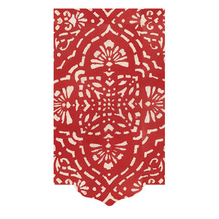 Annika Die-Cut Paper Linen Guest Towel Napkins in Red - 12 Per Package 17300GGDC