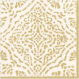 Annika Paper Linen Dinner Napkins in Ivory/Gold - 12 Per Package 17301DG