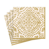 Annika Paper Luncheon Napkins in Ivory/Gold - 20 Per Package 17301L