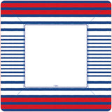 Breton Stripe Square Dinner Plates in Blue - 8 Per Package