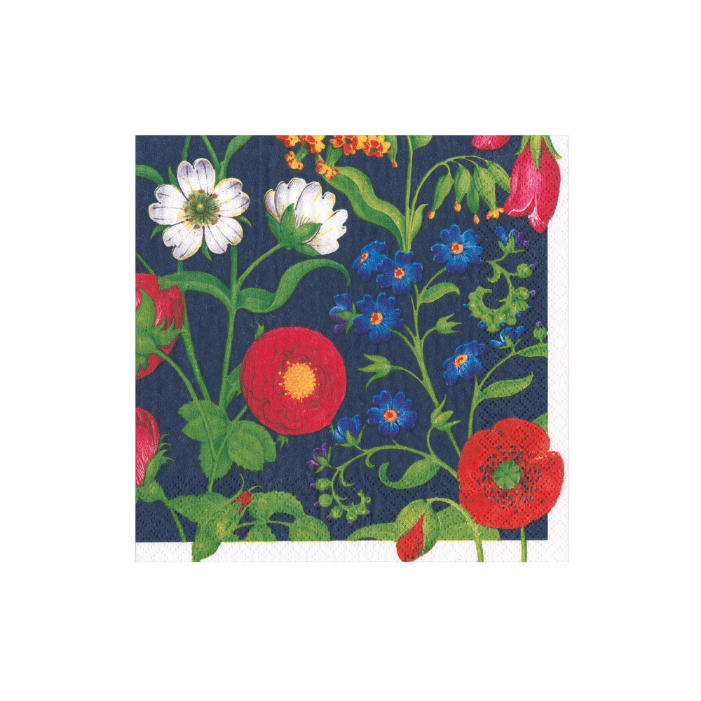 Cloisters Garden Paper Cocktail Napkins in Navy - 20 Per Box